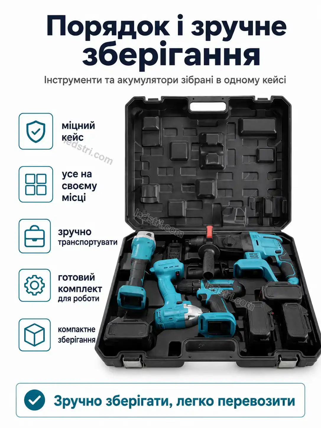 🔧 Набір інструментів 4 в 1 4 акумулятори Vento Lite Calm - фото