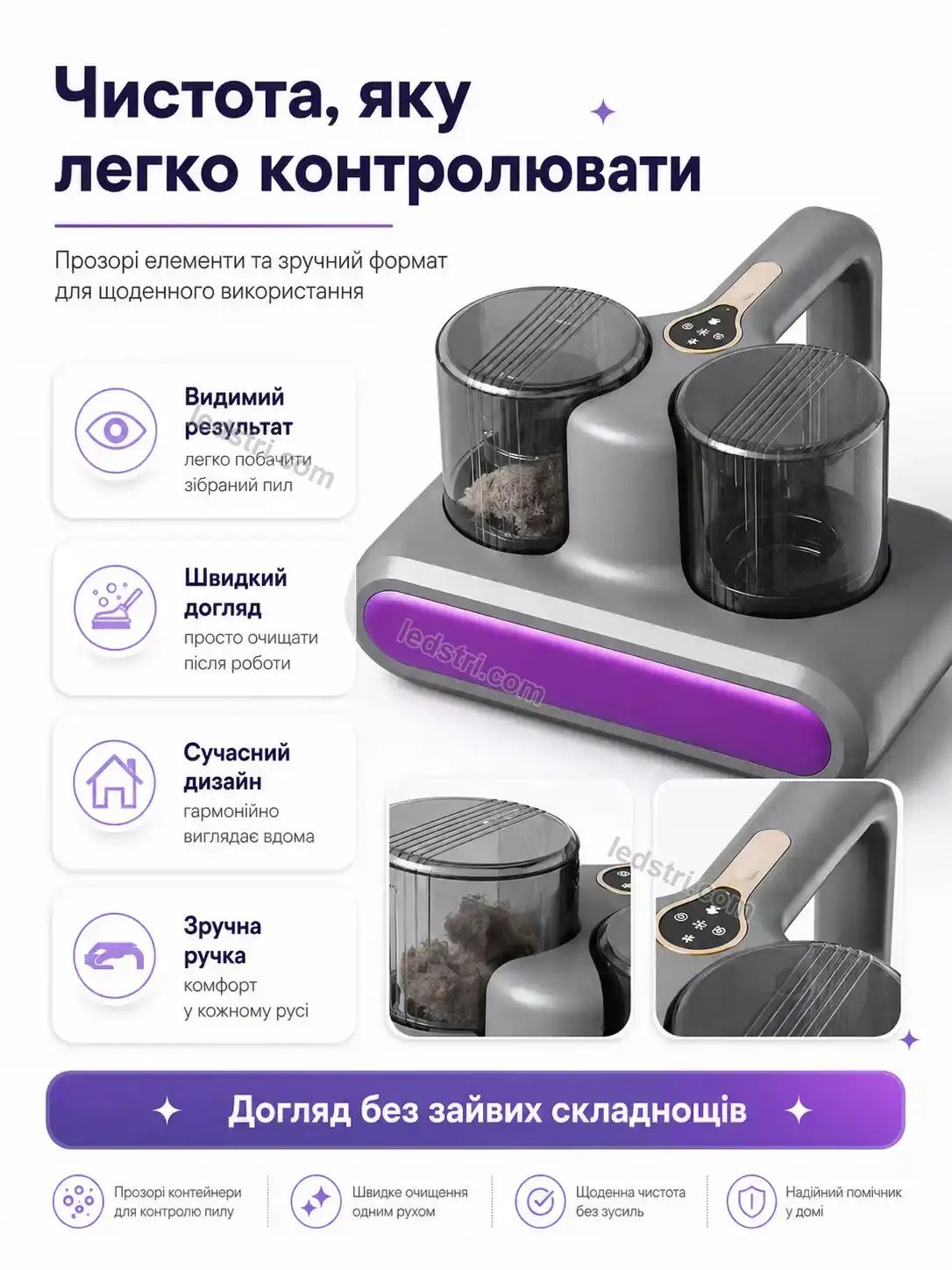 🧹 ️ бездротовий пилосос для видалення пилових кліщів Vento Fresh Bright - фото