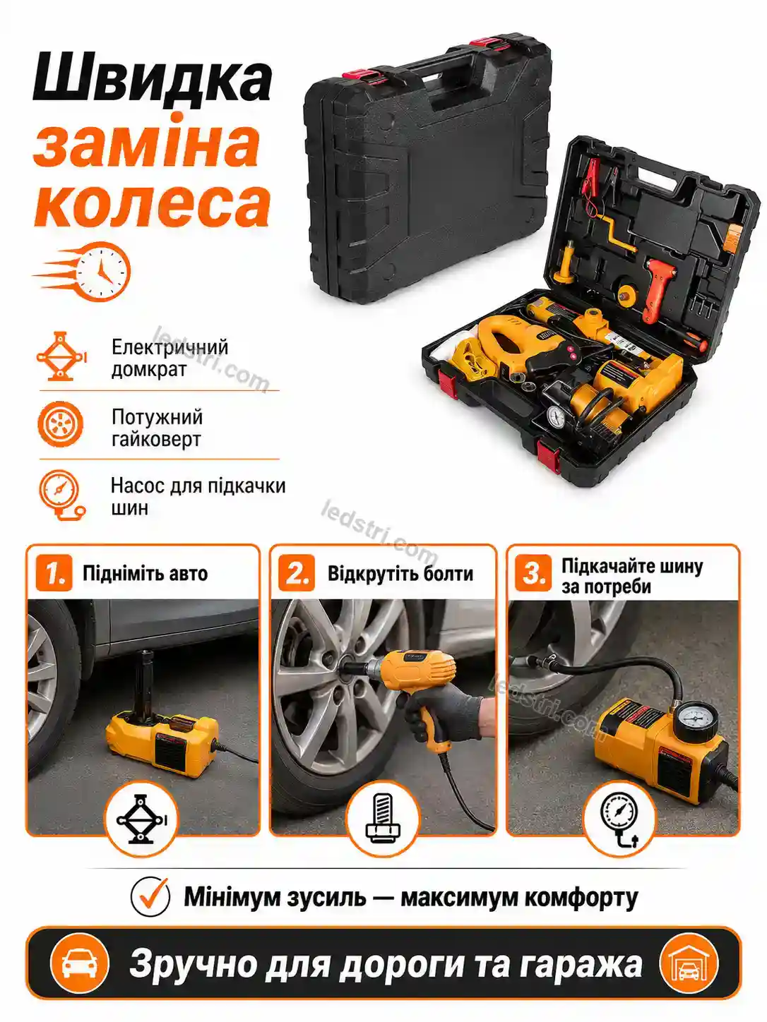 🚗 Електричний домкрат 3 в 1 від прикурювача Spark Lite Calm - використання