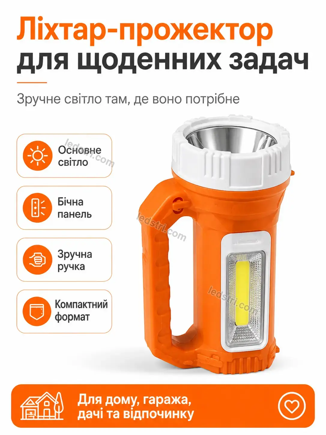 ✨ Ліхтар-прожектор для дому, гаража та відпочинку Milo Mini Bright