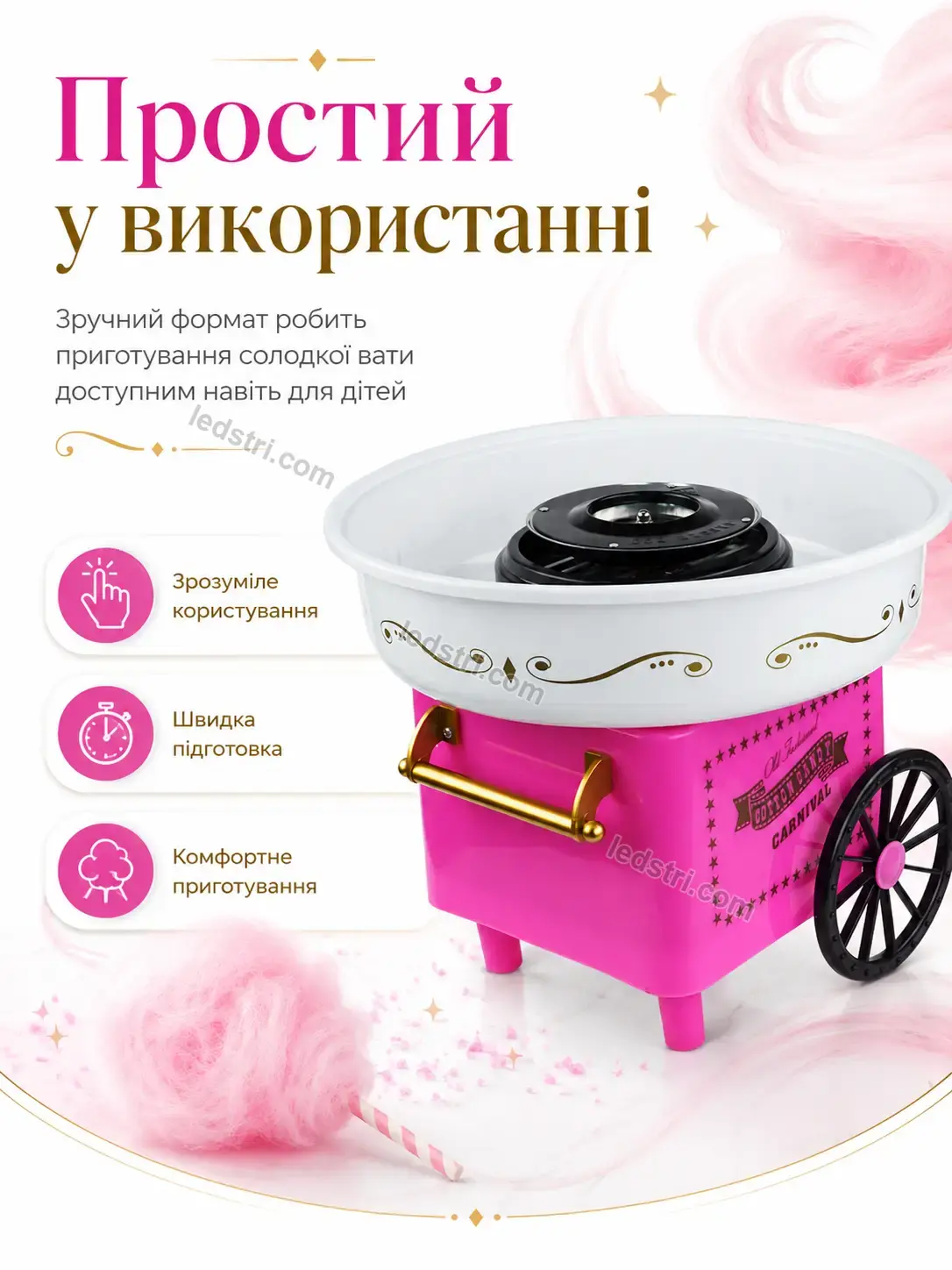 ✨ Апарат для солодкої вати Milo Lite Soft - використання