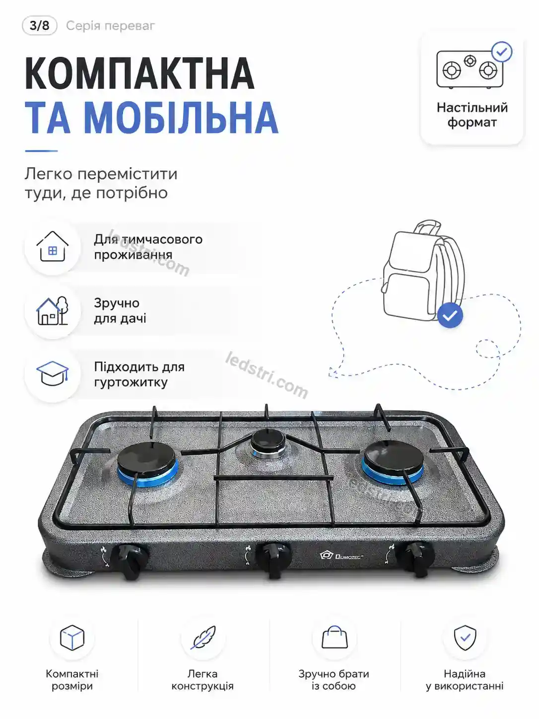 ✨ Плита газова кф. Terra Easy Urban - деталі
