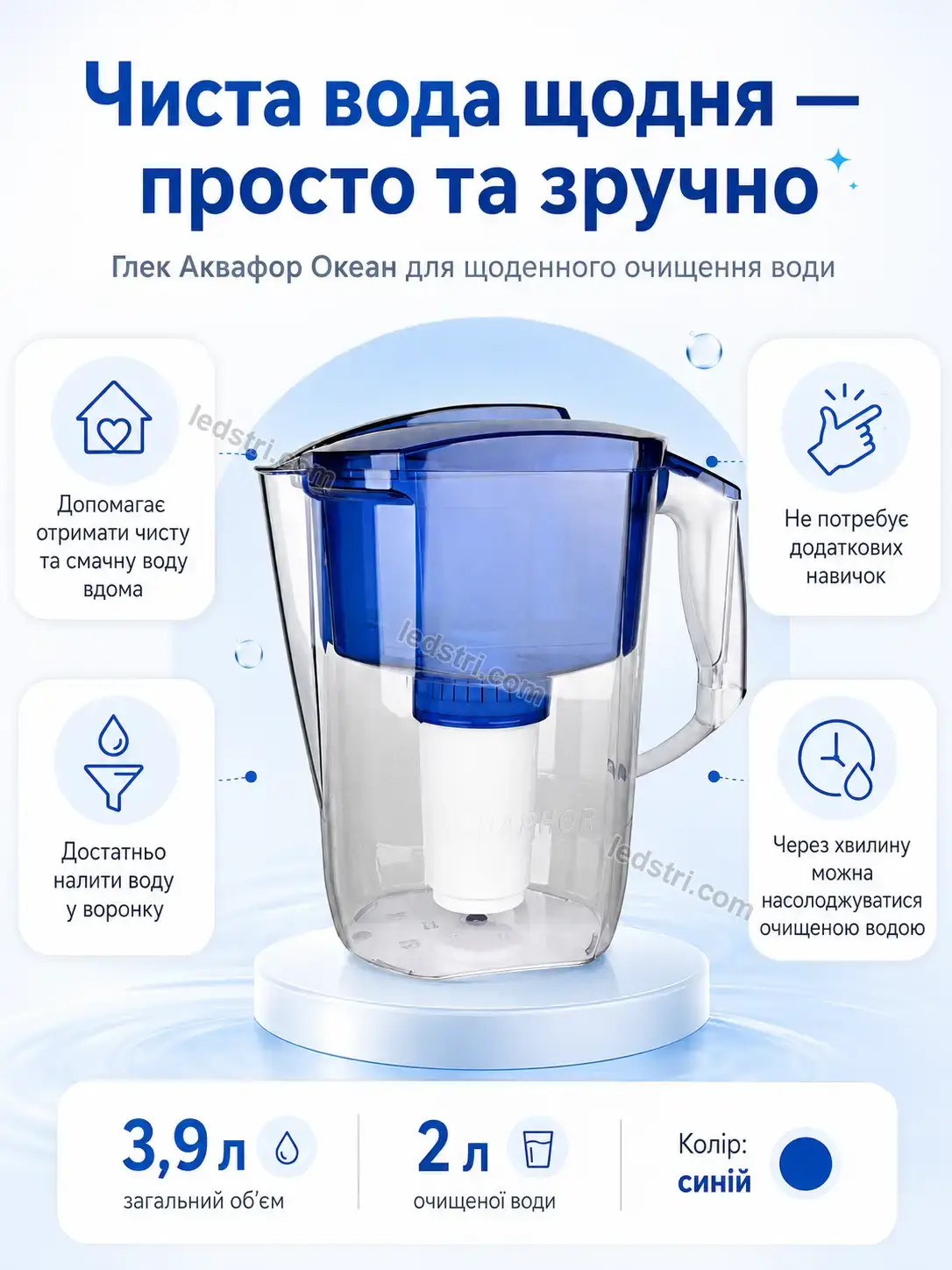 ✨ Глек аквафор океан Vento Go Kind