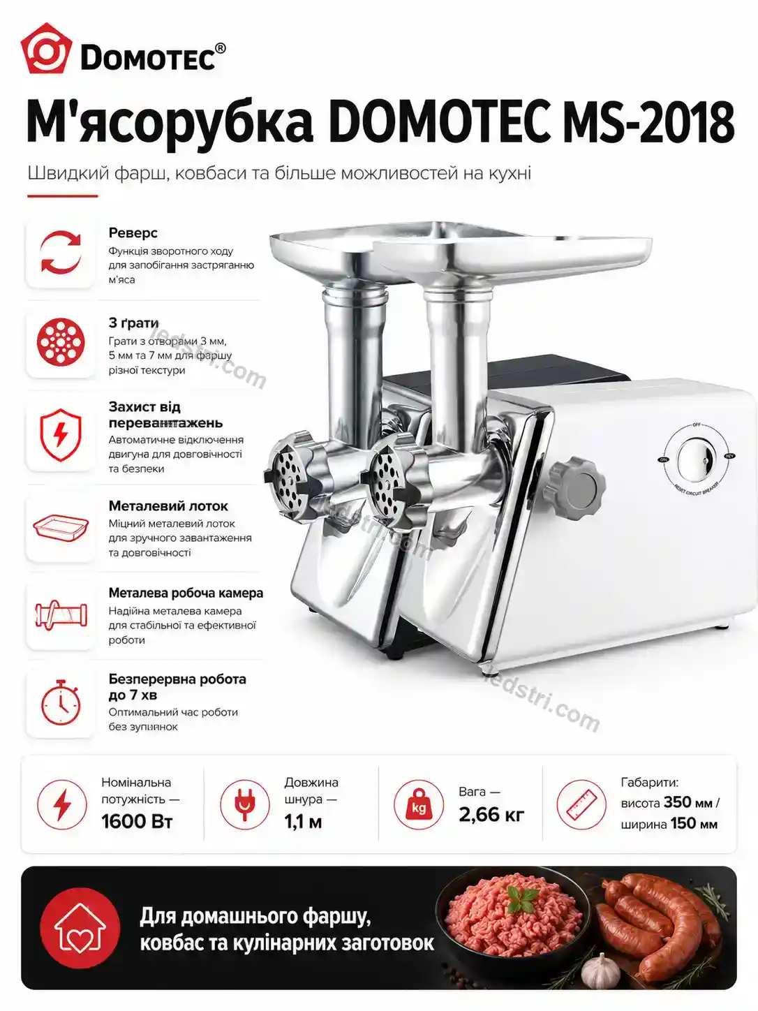 ✨ Мясорубка Vento Home Bright