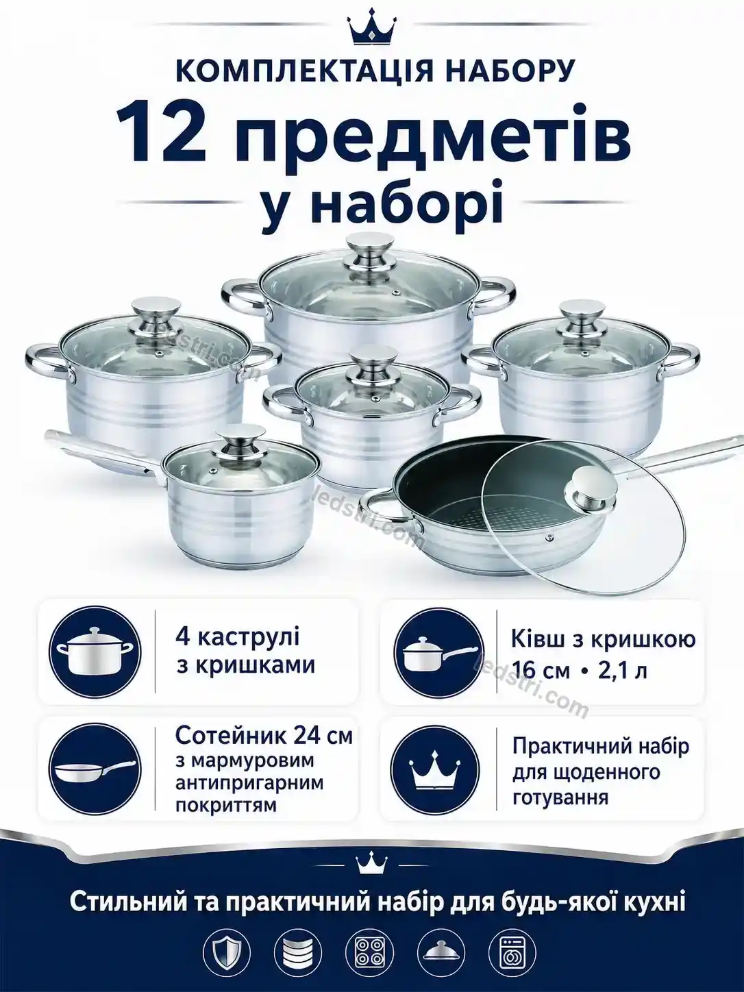 🍲 Набір каструль Brisk Go Bright