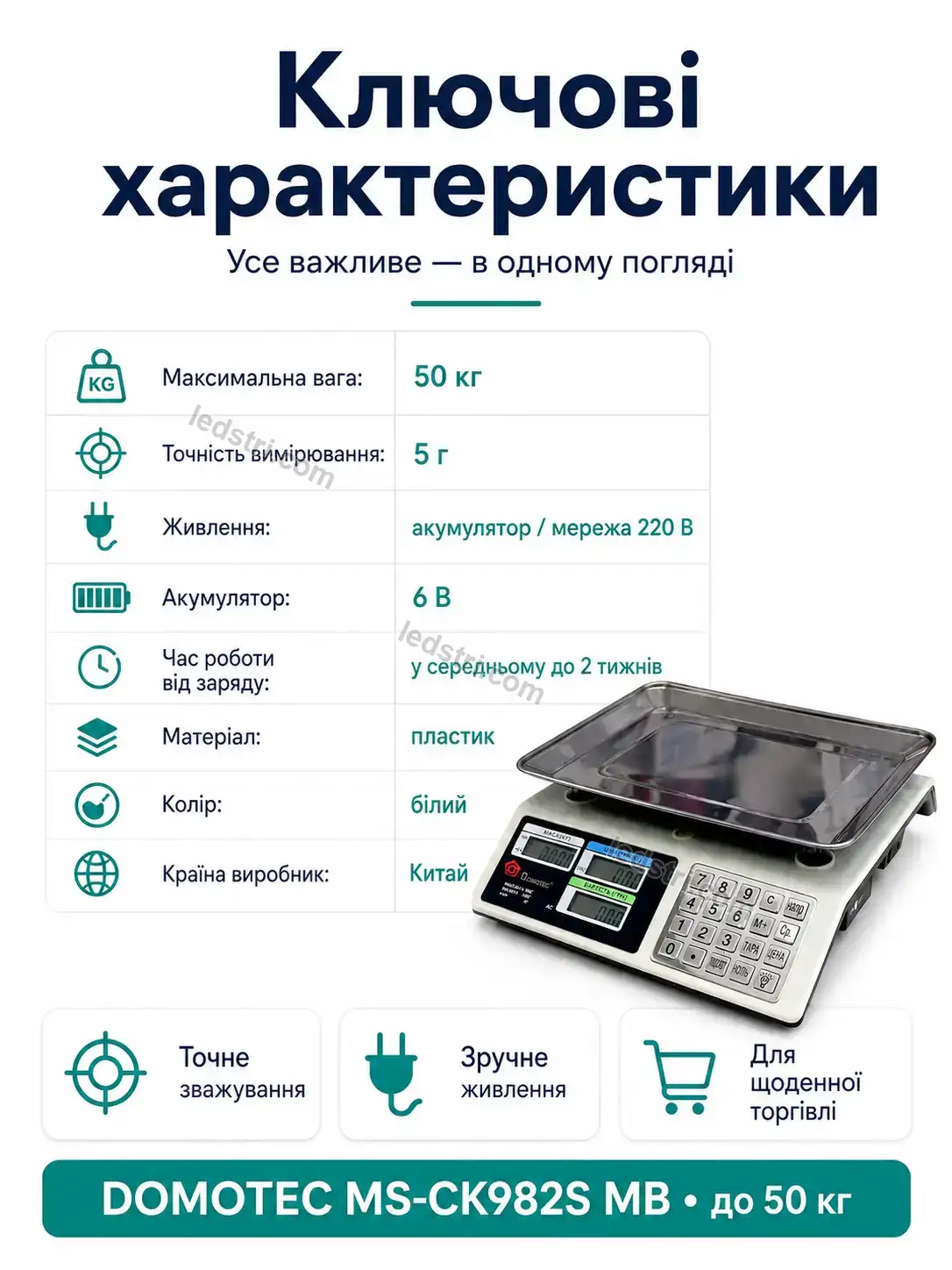 ⚖️ Ваги торговельні кг Vento Home Soft