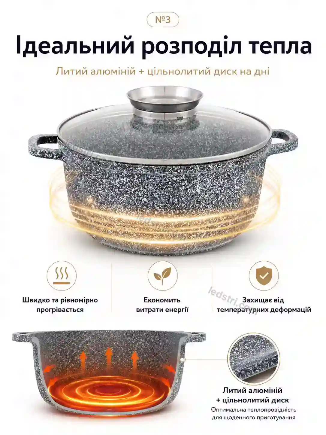 ✨ Котел круглий гранітний Rondo Lite Kind - деталі