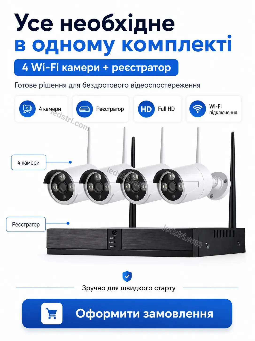 ✨ Комплект бездротового відеоспостереження Pulse Fresh Calm