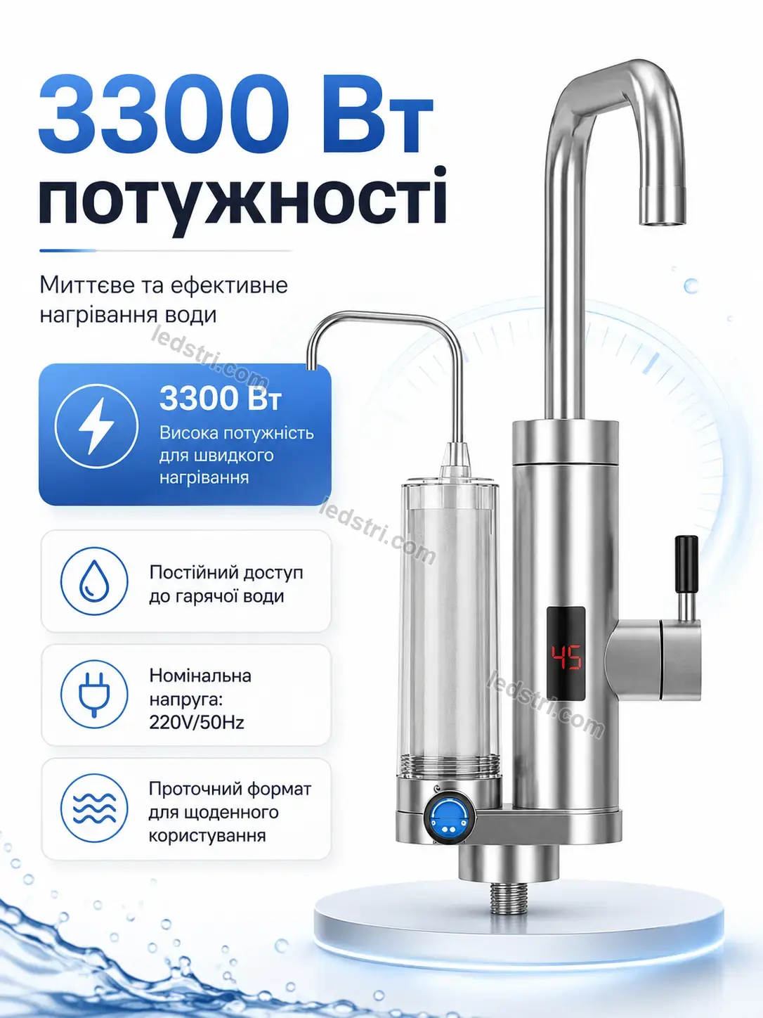 ✨ Водонагрівач із фільтром для Brisk Easy Bright