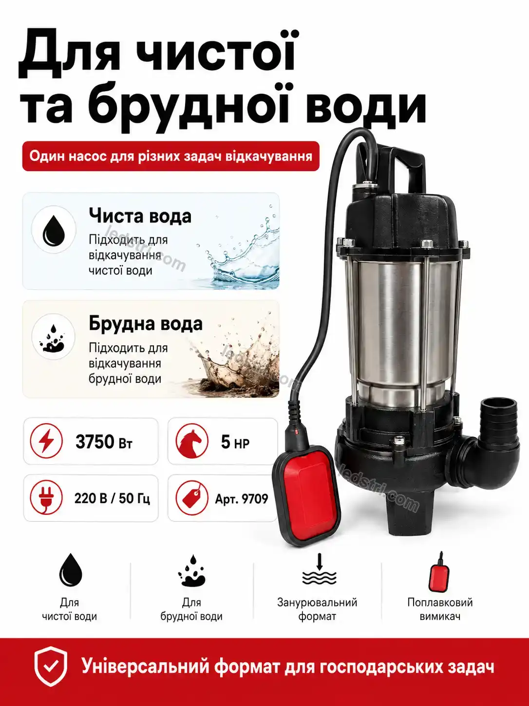 ✨ Каналізаційний насос для чистої та брудної води Vento Mini Calm
