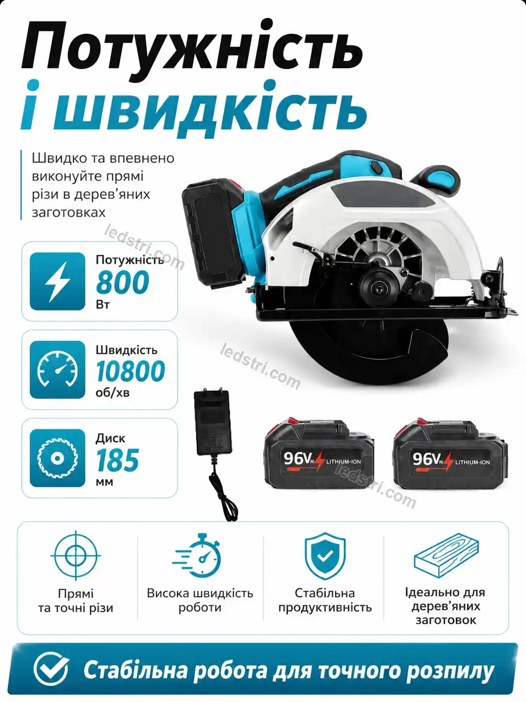 🔋 Акумуляторна циркулярна пилка Terra Home Calm