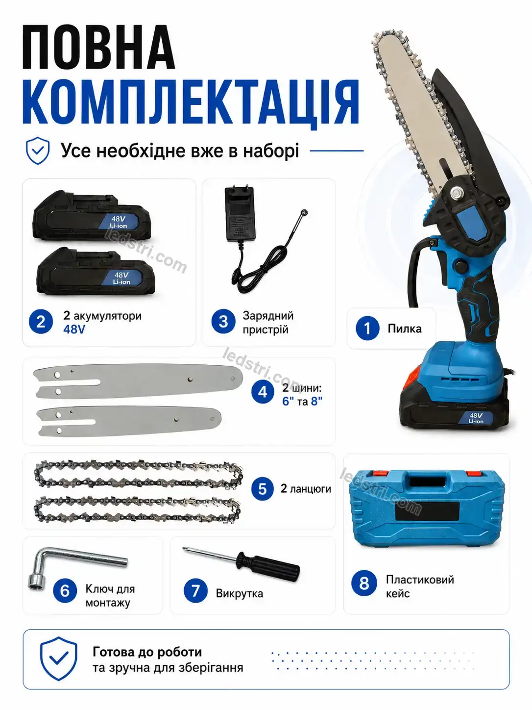 🔋 Акумуляторна ланцюгова пилка Vento Glow Soft