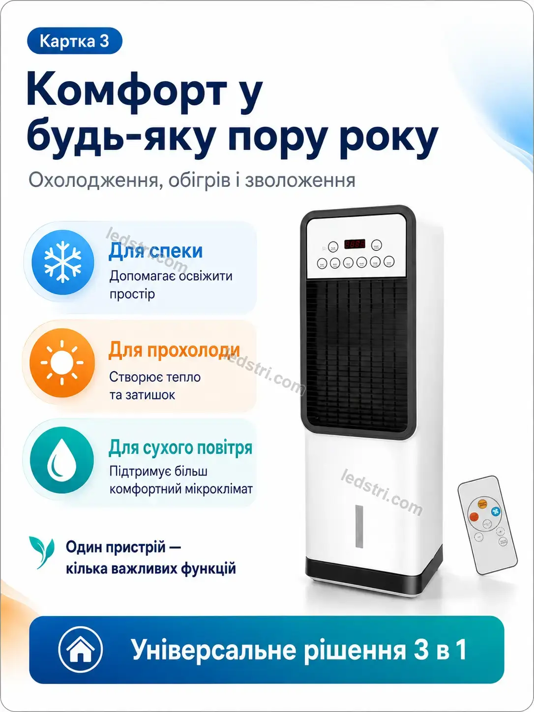 ❄️ Підлоговий кондиціонер обігрівач зволожувач Lumo Glow Calm - деталі